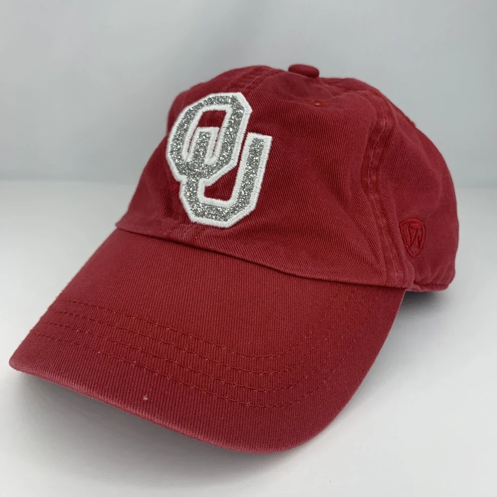 OU Oklahoma Sooners Hat YOUTH Girls Adjustable Strapback Glitter Sparkle TOW Cap